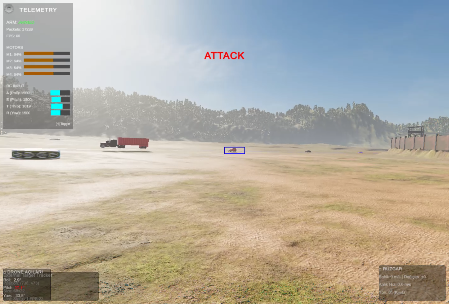 VIGU-Sim Drone Simülasyon Ekran Görüntüsü